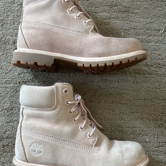 Timberland Light Pink Suede Boots - Picture 1 of 7